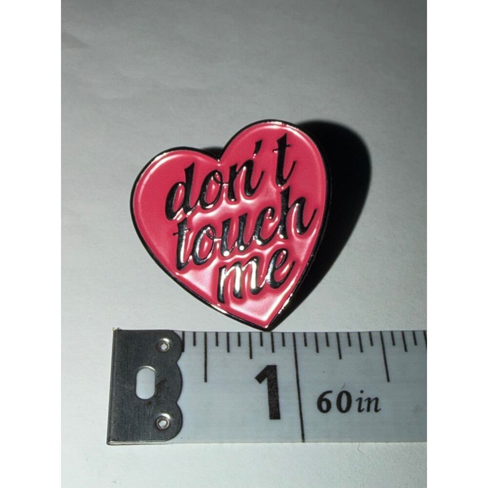 Don’t Touch Me Pink Heart Pin. Brooch